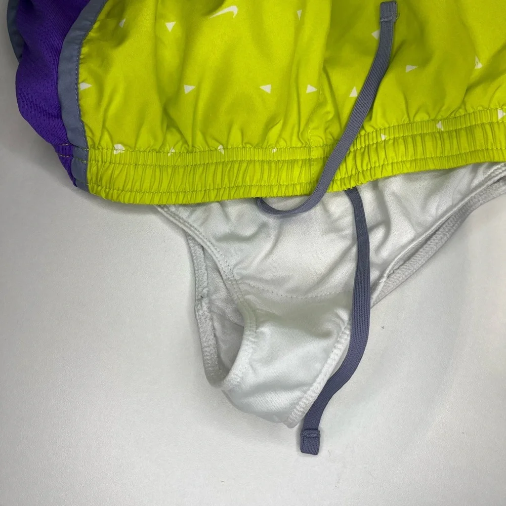 Nike Neon Yellow and Purple Athletic Running Shorts Girls size XS